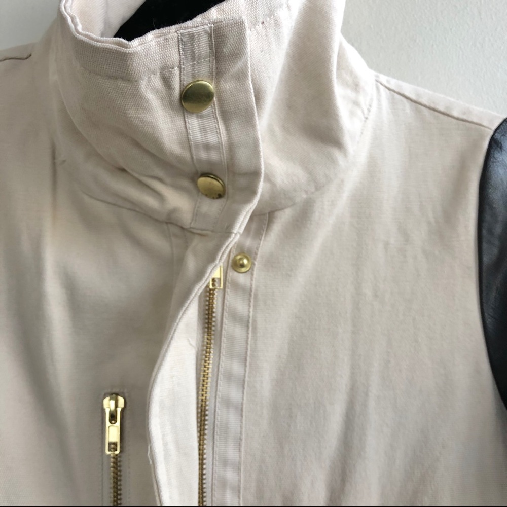 Canvas & Faux Leather Jacket - Picture 3 of 7